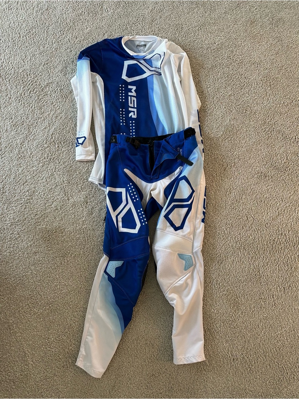 MSR Men’s Blue and White Motocross Jersey & Pants Set